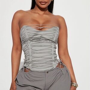 Grey corset top